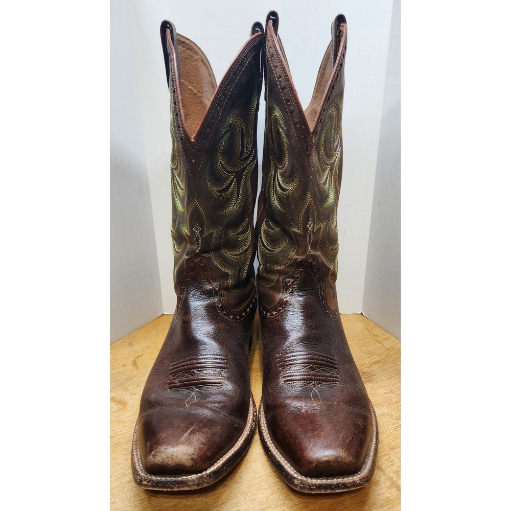 Ariat Turnback Brown Leather Western Cowboy Boots Square Toe 10012763 Size 13 D